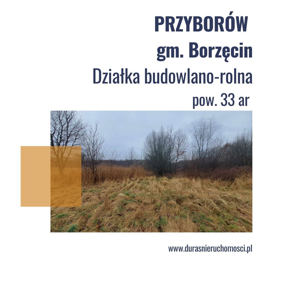 Oferujemy do sprzedaży działkę budowlano-rolną o pow. 33 ar 