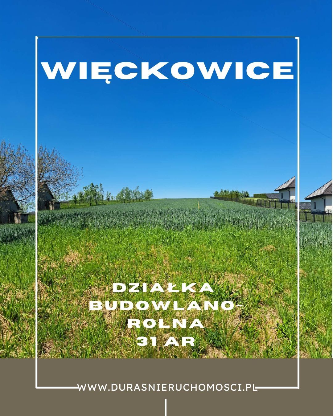 Oferujemy do sprzedaży nieruchomość budowlano-rolną z przezn