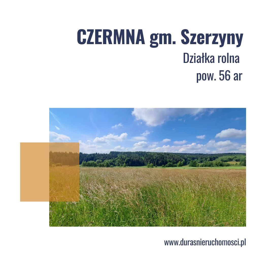 Do sprzedania oferujemy działkę w miejscowości CZERMNA gmina