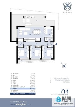 4 izbový apartmán s kompletným zariadením na ostrove Ugljan 