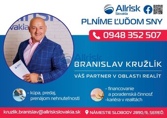 Predaj stavebných pozemkov v obci Šalgočka.
 Allrisk Slovaki