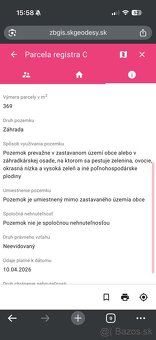 Predám záhradu ktorá sa skladá z dvoch parcel o celkovej vým