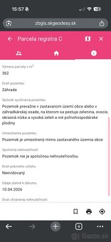 Predám záhradu ktorá sa skladá z dvoch parcel o celkovej vým