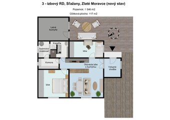 Trojizbový rodinný dom s veľkým pozemkom v Sľažanoch, okres 