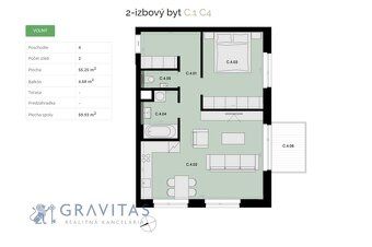 Gravitas ponúka exkluzívne na predaj úplne nový 2-izbový byt