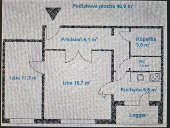 Ponúkame na predaj slnečný 2-izbový byt s loggiou vo vyhľadá