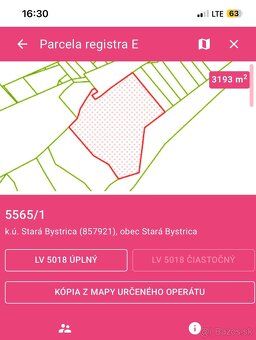 Ponúkam na predaj spoluvlastnícky podiel na pozemkoch regist