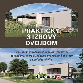 Ponúkame na predaj praktické 3- izbové DVOJDOMY v obci Jelka