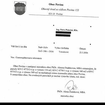 Typ: Pozemok pre rodinné domy Ulica: Povina Obec: Povina
Kan