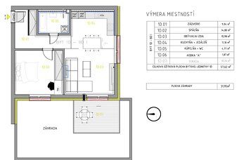 Ponúkame na predaj posledný voľný moderný 2-izbový byt so zá
