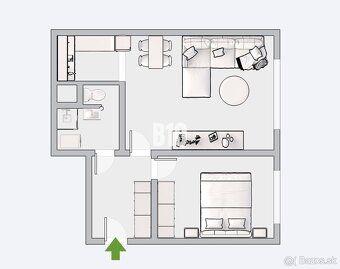 B10 Vám ponúka na predaj zariadený 2 izbový byt (2kk) na 3/7