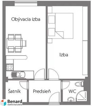 BENARD reality Vám ponúka na predaj štýlový 2-izbový apartmá