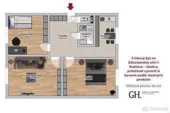 Ponúkam na predaj 3-izbový byt o výmere cca 67 m² na obľúben