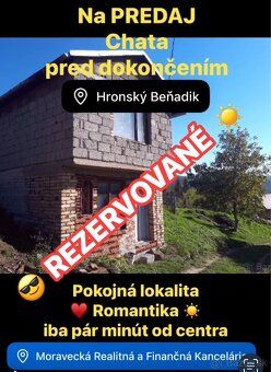 !!! REZERVOVANÉ !!!
Ponúkame Vám na predaj poschodovú chatu 