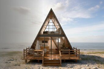 Prefabrikované domy typu A-Frame sú moderné modulárne oceľov