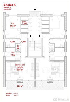 APARTMÁN A1 (1. NP / zvýšené prízemie) Apartmán má hlavnú ob