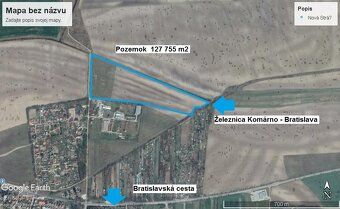 Pozemok 3 088 m2 určený na priemyselnú výstavbu v Komárne – 