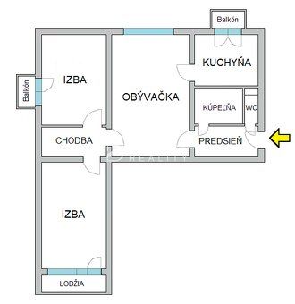Ponúkame na predaj pekný VEĽKÝ 3-IZBOVÝ BYT s LODŽIOU a DVOM