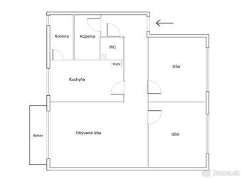 priestranný 3-izbový byt s lodžiou (76 m2) s vlastným kúrení