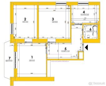 Na predaj ponúkame 3-izbový byt (65m2 + 5m2 balkón + 2m2 piv