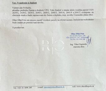 Typ: Pozemok pre rodinné domy Ulica: Dlhé Pole, 1042 Obec: Ž