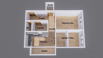 Ponúkame na predaj priestranný 2-izbový byt s výmerou 61 m²,