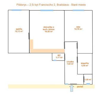 Predám útulný 2,5-izbový staromestský byt na Francisciho ul.