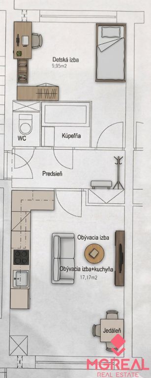 Ponúkam Vám na predaj 1 izbový byt nachádzajúci sa v meste T