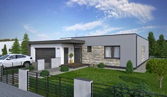 NOVOSTAVBA 4-IZBOVÉHO MODERNÉHO BUNGALOVU S DVOJGARÁŽOU – NA