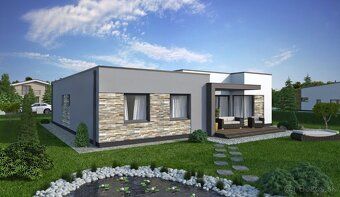 NOVOSTAVBA 4-IZBOVÉHO MODERNÉHO BUNGALOVU S DVOJGARÁŽOU – NA