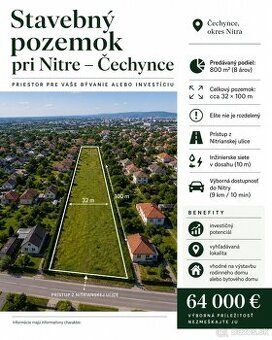Typ: Pozemky - pre rodinné domy Ulica: nemá Obec: Čechynce
D