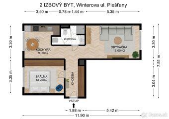 REMAX Vám ponúka na predaj priestranný 2-izbový byt na prvom
