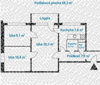 Flegra Comfort Reality ponúka na predaj 3-izbový byt situova