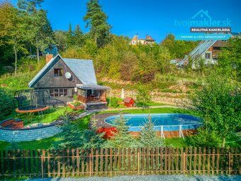 🌿 CHATA S BAZÉNOM POD LESOM | 670 m² POZEMOK | NOVÁ KELČA – 