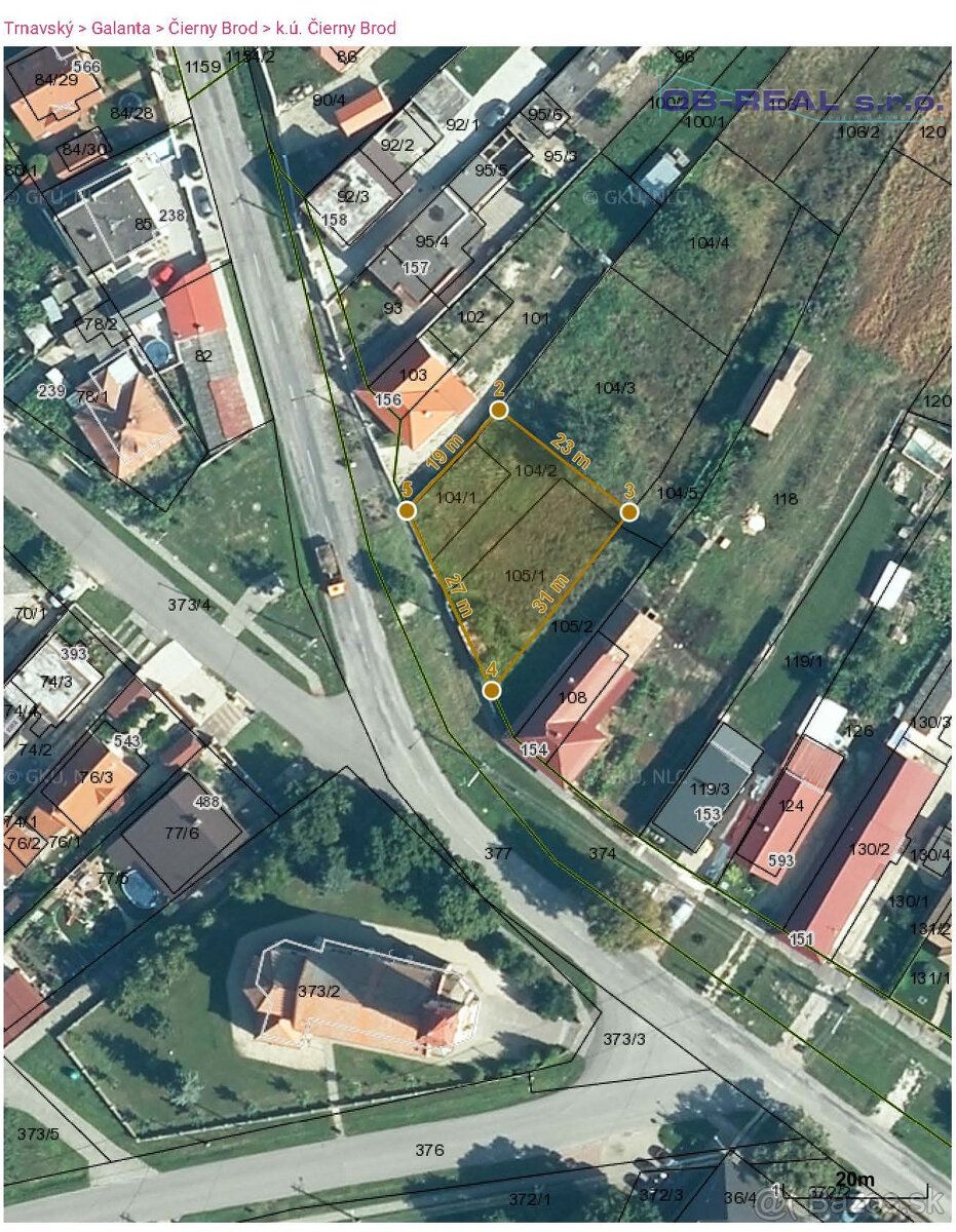 Typ: Pozemok pre rodinné domy Ulica: Hlavná Obec: Čierny Bro