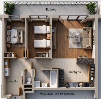 🏡 Na prenájom: Krásny zariadený 3-izbový byt s veľkou loggio