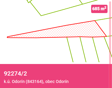 Predame pozemok v Odorine parcela registra E,parcelne číslo9