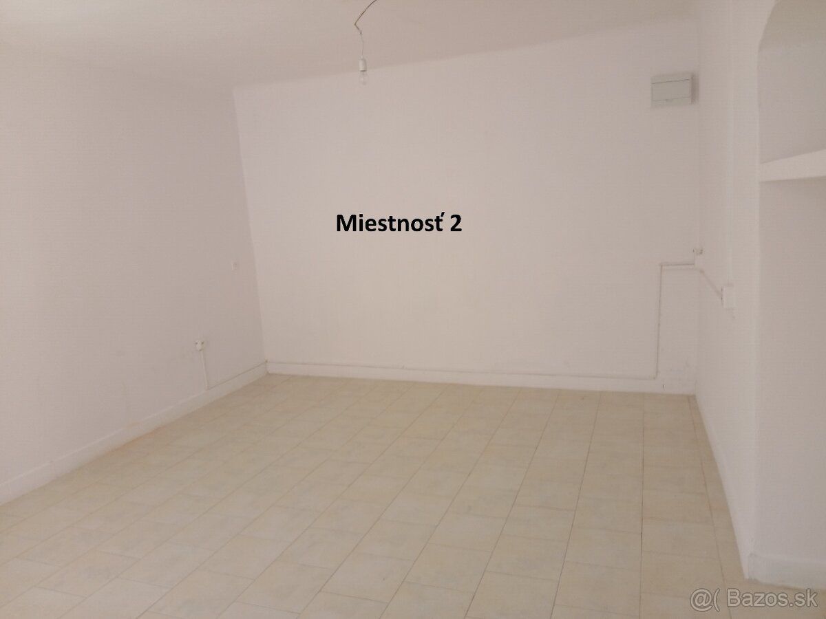 Prenajmem miestnosť 1, rozmer 33m² a miestnosť 2, rozmer 22m