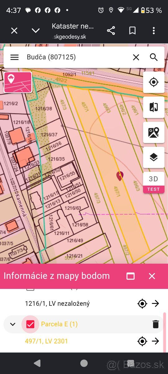 Ponúkam investičný pozemok v Budči, 3 km od Zvolena, 2 km pr