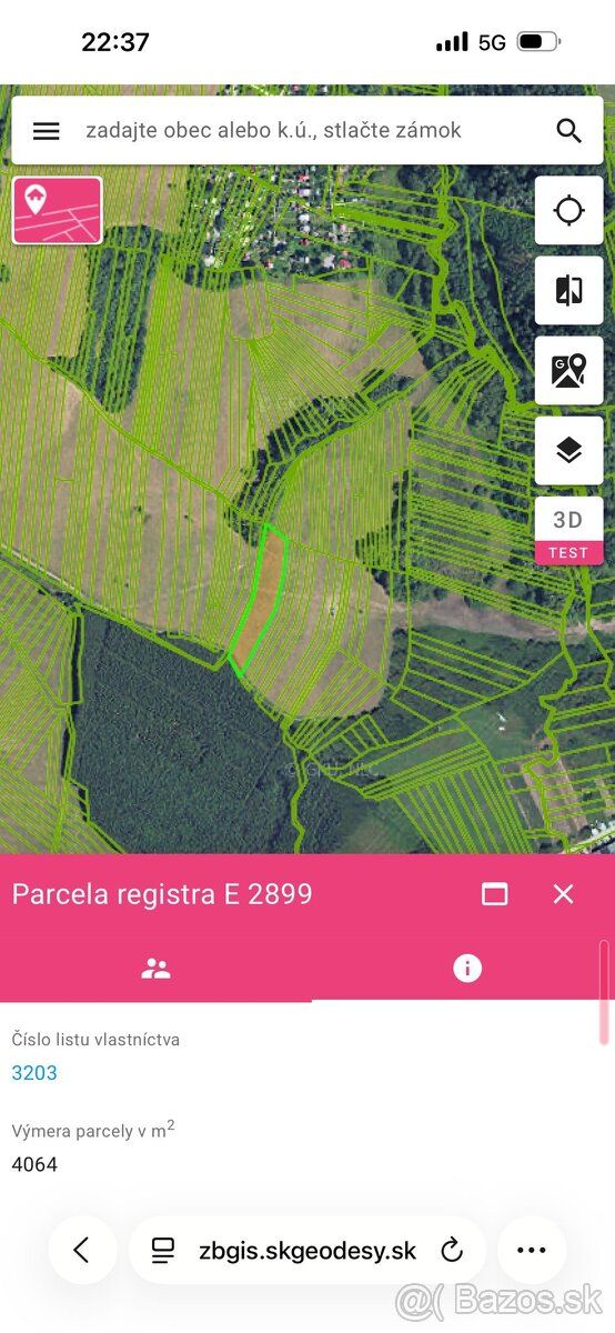 Orná půda 4 064 m² - Žilina (Trnové) - 1/1 vlastnictví Nabíz