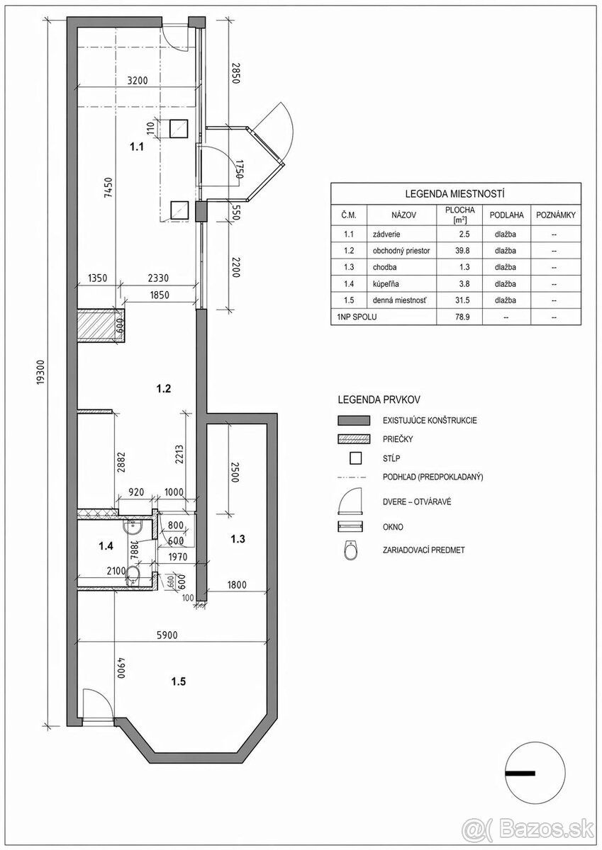Na predaj nebytový priestor s rozlohou 100 m2. 60m2 plnohodn
