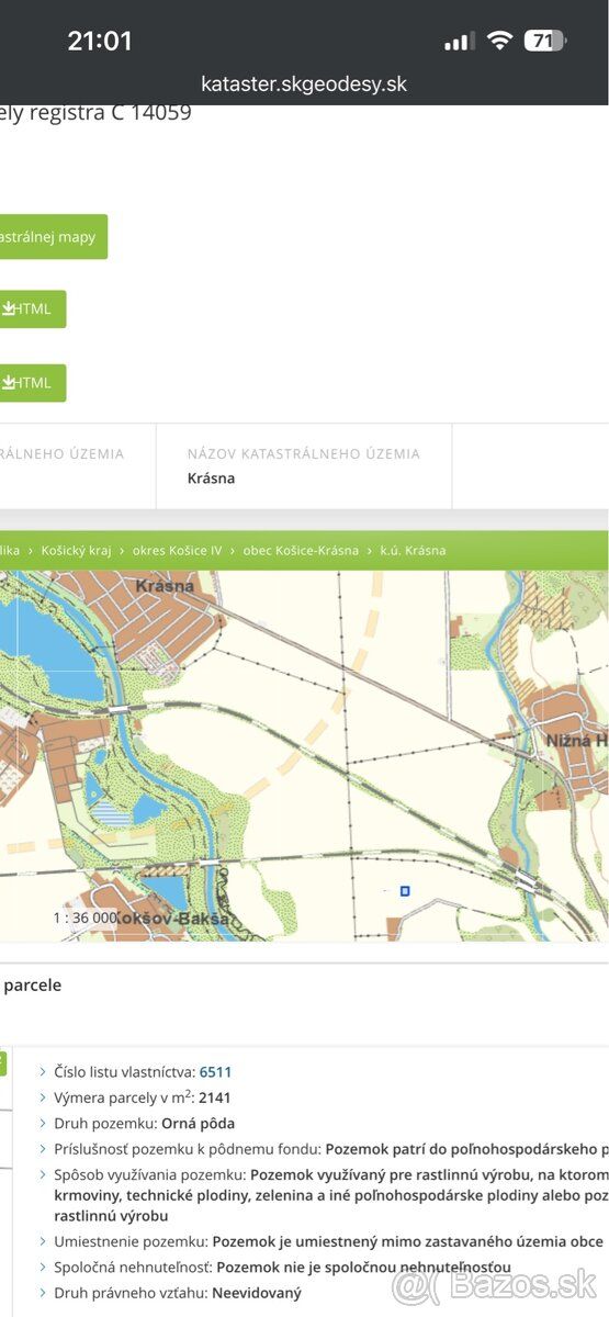 Ponúkam na predaj veľký pozemok s celkovou výmerou 2 141 m² 
