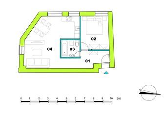 Ponúkame Vám na predaj 2-izbový apartmán priamo v centre mes