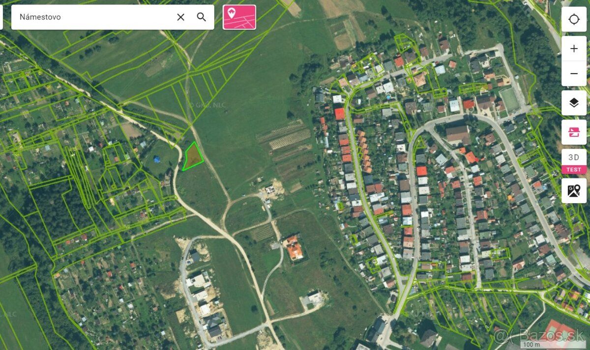 Predám stavebný pozemok Námestovo Brehy parcela 2633 veľkosť