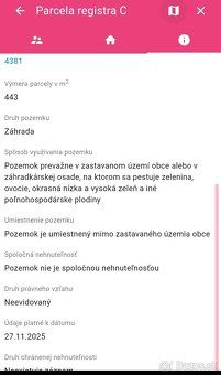 Predám Záhradu oplotena 443m2,. Vedľa pozemku ide elektrina,