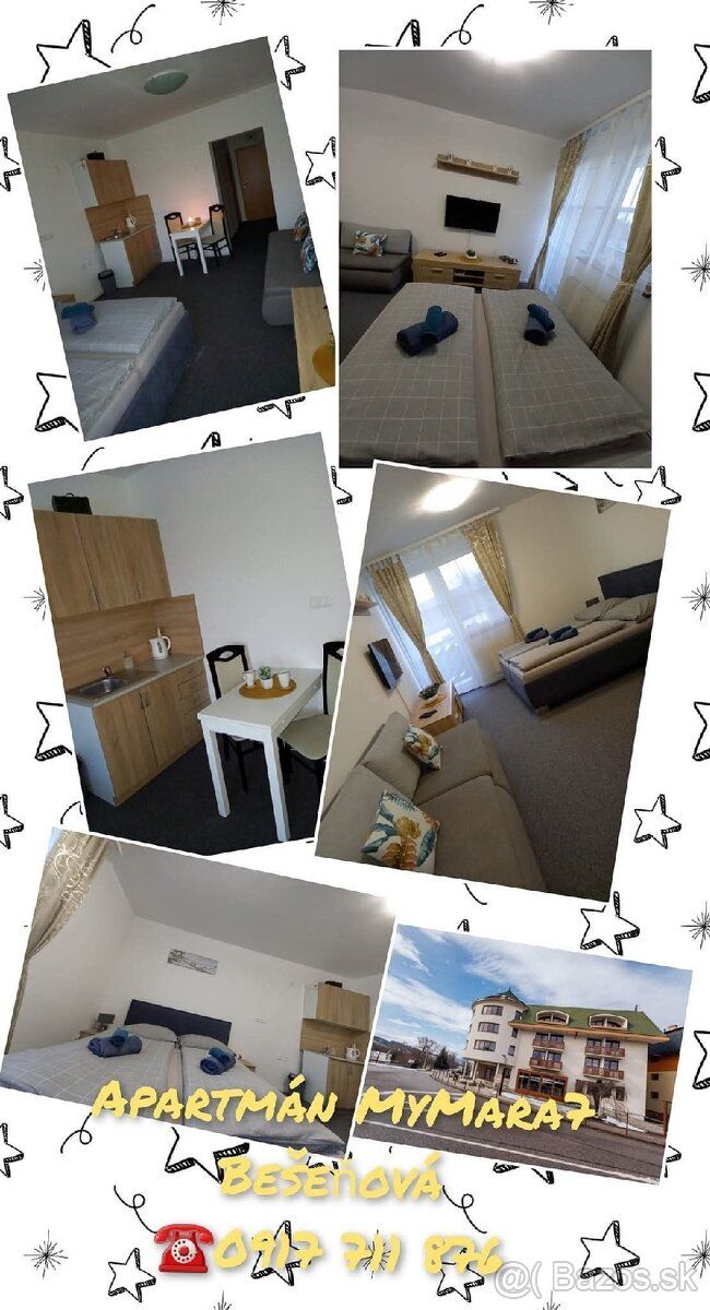 Ponúkam apartmán na prenájom (krátkodobo, dlhodobo) so všetk