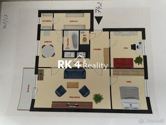 RK4 Reality ponúka na predaj 3-izbový byt v centre mesta Ser