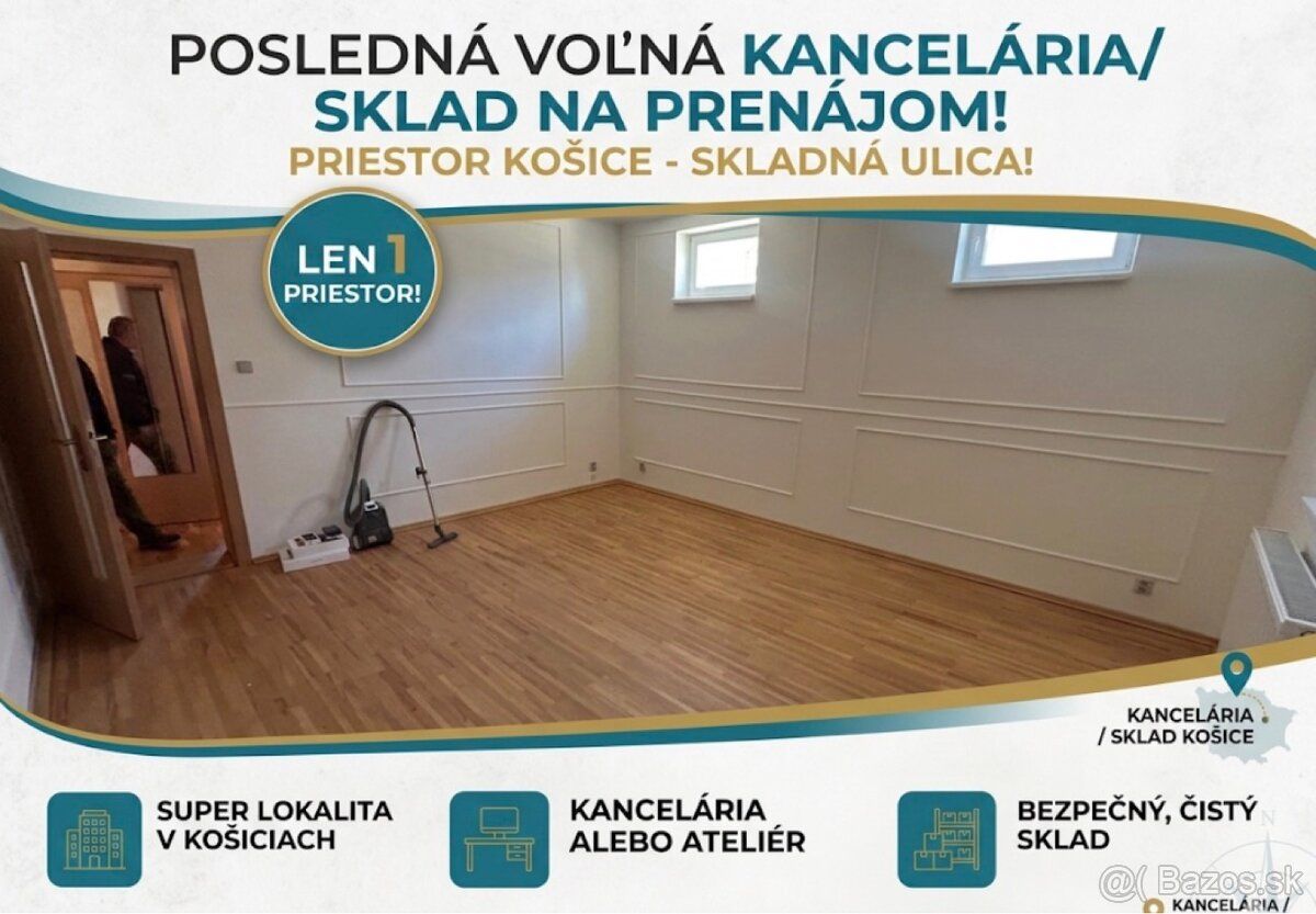 Ponúkame priestor do nájmu vhodný na kanceláriu/eshop/sklad/
