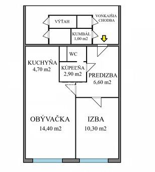 Ponúkame na predaj pekný 1,5 - izbový byt pražského typu vo 