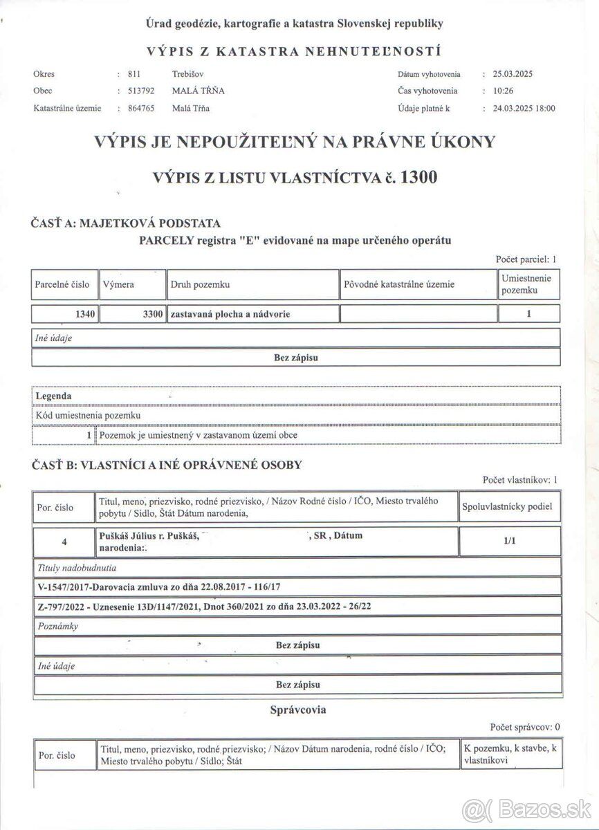 CBF reality-exkluzívne ponúkame pozemok nachádzajúci sa v in